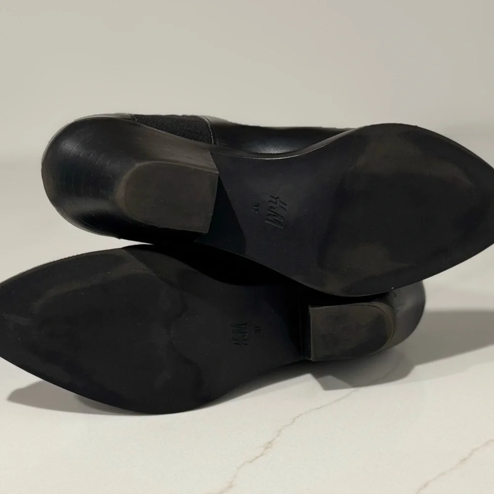 H & M Black Ankle Cowboy Boots - Picture 7 of 9